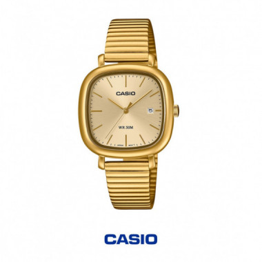 Reloj CASIO LTP-B166G-9AV Anal&oacute;gico Mujer, Acero Inoxidable Dorado, Wr 50M, Fecha, Cristal Mineral