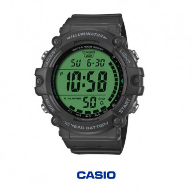 Reloj CASIO AE-1500WHC-1AV Digital Deportivo Negro, 100M Wr, Bater&iacute;a 10 A&ntilde;os, Pantalla Xl, 5 Alarmas y Cron&oacute;metro