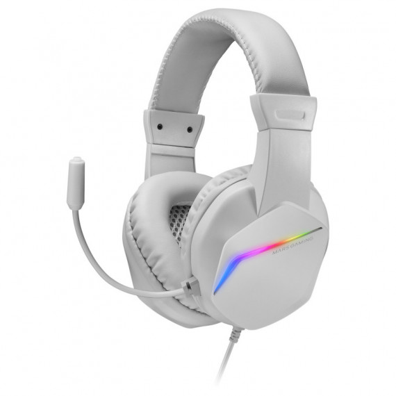 AURICULARES GAMING CON MICRÓFONO MARS GAMING MH122/ JACK 3.5/ BLANCOS