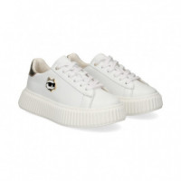 Talon Oro Deportivo Piel Blanco  KARL LAGERFELD KIDS