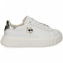 Talon Oro Deportivo Piel Blanco  KARL LAGERFELD KIDS