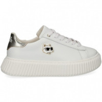 Talon Oro Deportivo Piel Blanco  KARL LAGERFELD KIDS