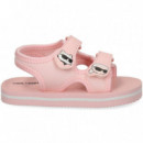 Sandalia Velcros Textil+piel Rosa  KARL LAGERFELD KIDS