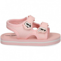 Sandalia Velcros Textil+piel Rosa  KARL LAGERFELD KIDS