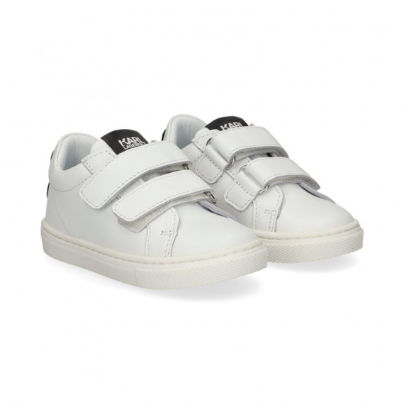 Deportivo 2 Velcros Piel Blanco  KARL LAGERFELD KIDS