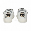 Deportivo 2 Velcros Piel Blanco  KARL LAGERFELD KIDS