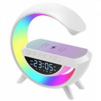 Altavoz Bluetooth BT-3401 con Luces LED, Despertador, Radio FM y Carga Inalámbrica