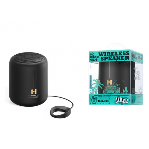 Altavoz Inalámbrico Portátil Remax RB-H1 con Bluetooth 5.0 y Resistencia al Agua IPX7 (Negro)