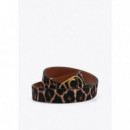 Cinturón Reversible Animal Print Hebilla Logo Ovalado de LOLA CASADEMUNT