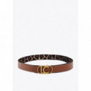 Cinturón Reversible Animal Print Hebilla Logo Ovalado de LOLA CASADEMUNT