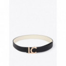 Cinturón Reversible Hebilla Lc Bicolor de LOLA CASADEMUNT