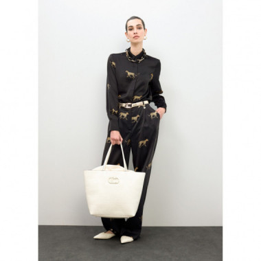 Shopper Desestructurado Pespuntes Monograma de LOLA CASADEMUNT