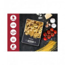 BEPER Pesa de Cocina Digital Max 5KG Placa Vidrio Templado Diseño Pasta P102BIL003