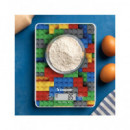 BEPER Pesa de Cocina Digital Max 5KG Placa Vidrio Templado Diseño Lego P102BIL005