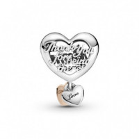 PANDORA Dia de la Madre Charm en Plata de Ley y Rose Corazón Gracias Mamá 789372C00