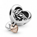 PANDORA Dia de la Madre Charm en Plata de Ley y Rose Corazón Gracias Mamá 789372C00