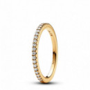 PANDORA Anillo con un Recubrimiento en Oro Banda Brillante​ 162999C01