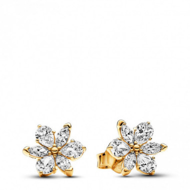 PANDORA Brillante​pendientes de Bot&oacute;n con un Recubrimiento en Oro de 14K Herbario 262633C01