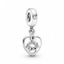 PANDORA San Valentín Charm Colgante en Plata de Ley Corazón Amigos para Siempre 799294C01