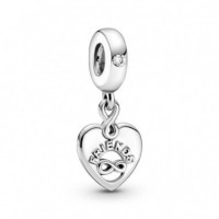 PANDORA San Valentín Charm Colgante en Plata de Ley Corazón Amigos para Siempre 799294C01