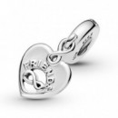PANDORA San Valentín Charm Colgante en Plata de Ley Corazón Amigos para Siempre 799294C01