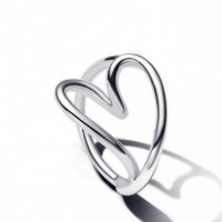 PANDORA Anillo en Plata de Ley Corazón Forma Orgánica 193288C00