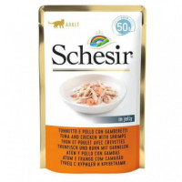 SCHESIR Gato Adulto Atun, Pollo y Gambas Pouch 50 Gr