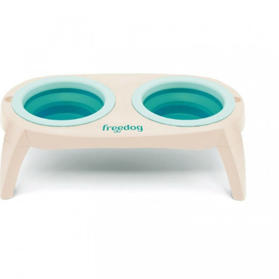 FREEDOG compact Bowl beige turquesa 2x500 ml