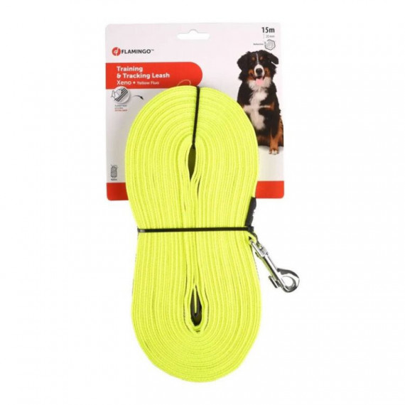 DUVO Perro Correa Adiestramiento Plana Amarillo 15 M