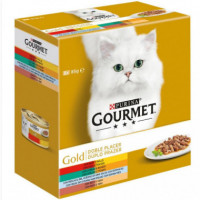 GOURMET Gato Gold Doble Placer Surtido 8X85