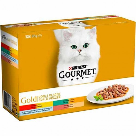 GOURMET Gato Gold Doble Placer Surtido 12X85 Gr