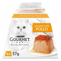 GOURMET Gato Revelations Mousse Pollo 4X57 Gr