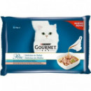 GOURMET Gato Perle Delicias Salmon y Atun 4X85 Gr