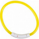 DUVO Perro Collar Luz USB Silicona Amarillo 70X1X1.5 Cm