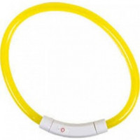 DUVO Perro Collar Luz USB Silicona Amarillo 70X1X1.5 Cm