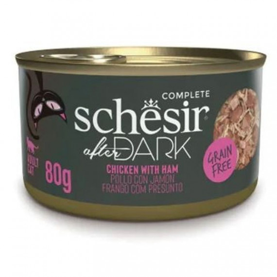 SCHESIR Gato Adulto After Dark Filete Pollo y Jamón Lata 80