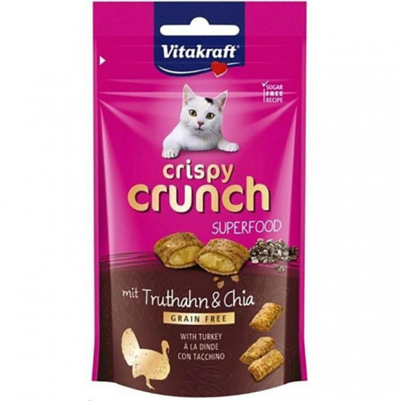 VITAKRAFT Gato Snack Crispy Crunch Pavo y Chia 60 Gr