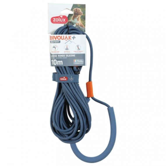 ZOLUX Perro Correa Redonda Silicona Azul 10 M