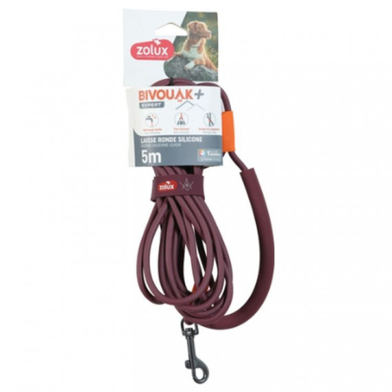 ZOLUX Perro Correa Redonda Silicona Rojo 10 M