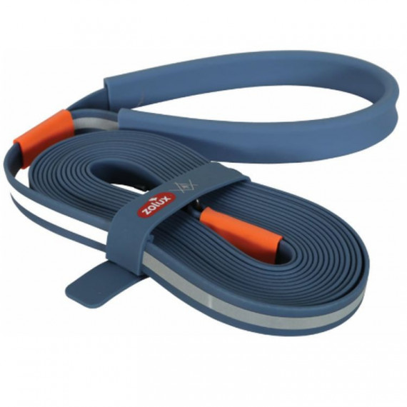 ZOLUX Perro Correa Plana Silicona Azul 5 M