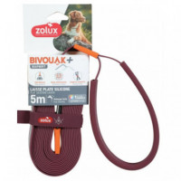 ZOLUX Perro Correa Plana Silicona Rojo 5 M