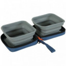 ZOLUX Comedero Plegable 2 en 1 Azul