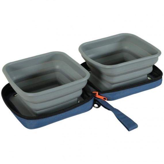 ZOLUX Comedero Plegable 2 en 1 Azul