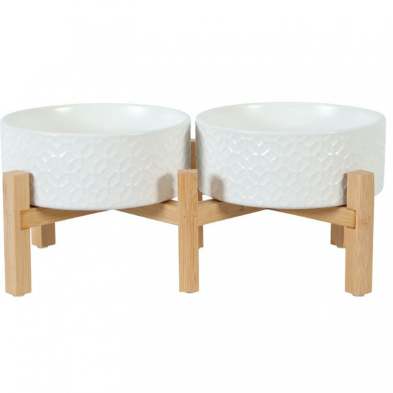 ZOLUX Perro Comedero Cerámico Duo Keramo Blanco 1.4 L