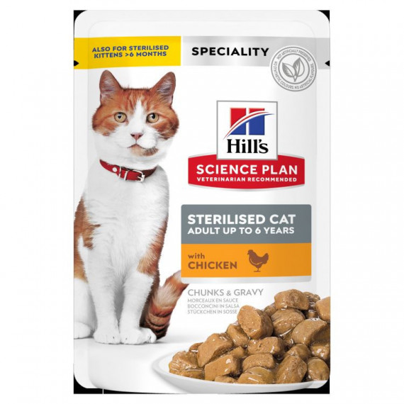 Hills Sp Gato Adulto Esterilizado Pollo Pouch 85 Gr  HILL'S