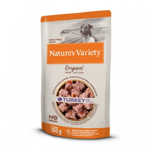 Natures Variety Perro Adulto Mini Original Pavo Pouch 150 Gr  NATURE'S VARIETY