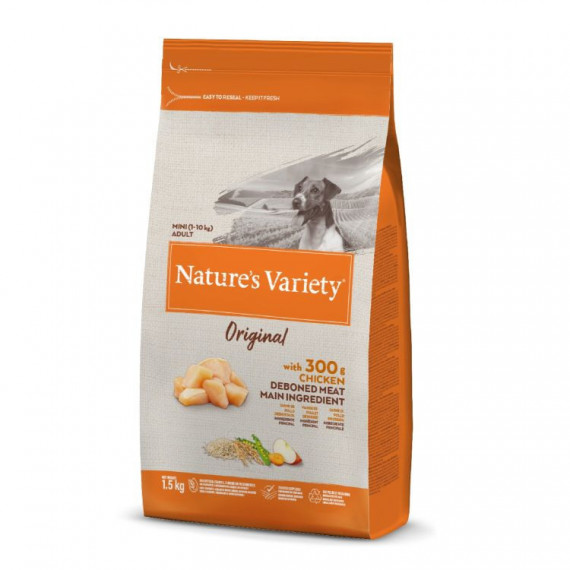NATURES VARIETY perro adulto mini HG pollo 1.5 kg