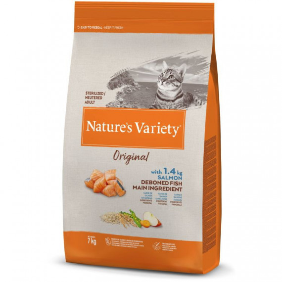 NATURES VARIETY gato adulto esterilizado HG salmon 3 kg