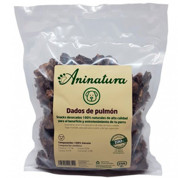 ANINATURA Perro Snack Dados Pulmon Vacuno 500 Gr