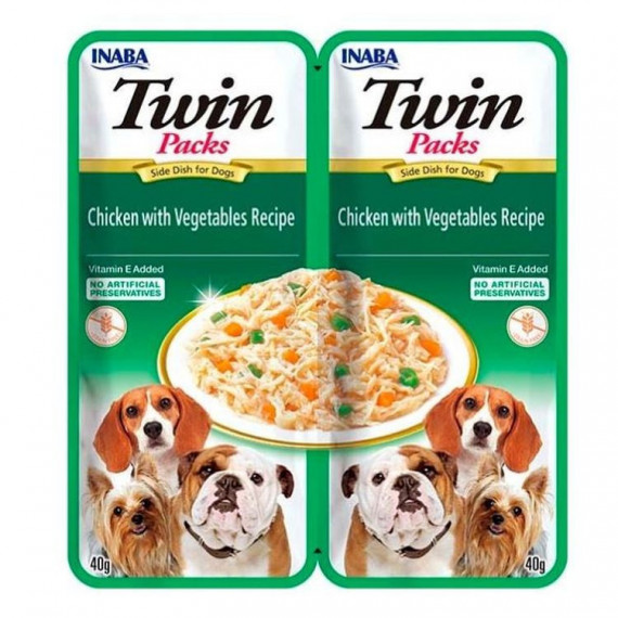 CHURU Perro Twin Pollo Verduras con Caldo de Pollo 2X40 Gr